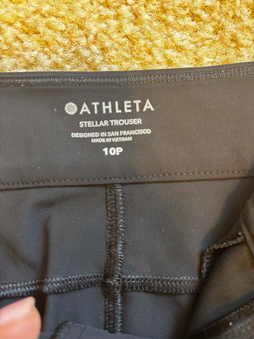 Athleta Stellar Trouser Black 10P Petite Mid-Rise Slim Straight Leg Pants - Picture 5 of 7